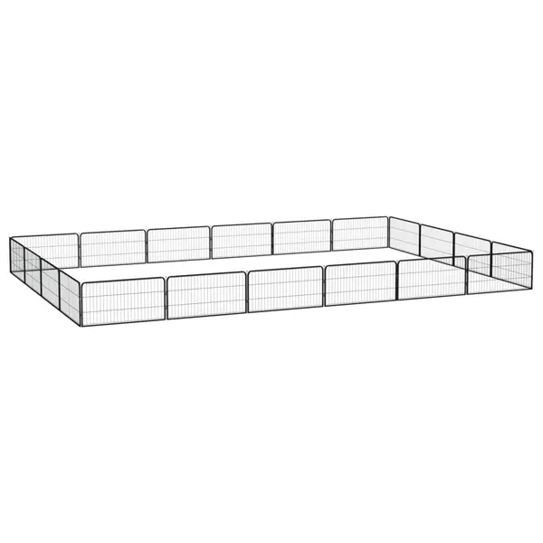 Gossi tarc caini 20 panouri negru 100x50 cm otel vopsit electrostatic