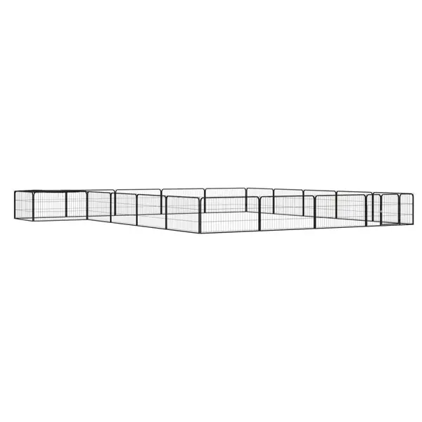 Gossi tarc caini 20 panouri negru 100x50 cm otel vopsit electrostatic