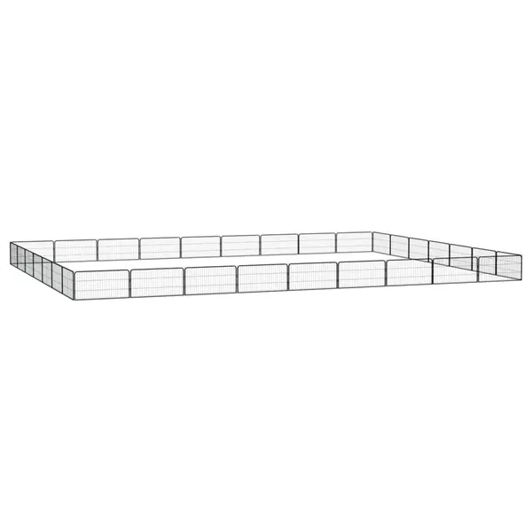 Gossi tarc caini 32 panouri negru 100x50 cm otel vopsit electrostatic
