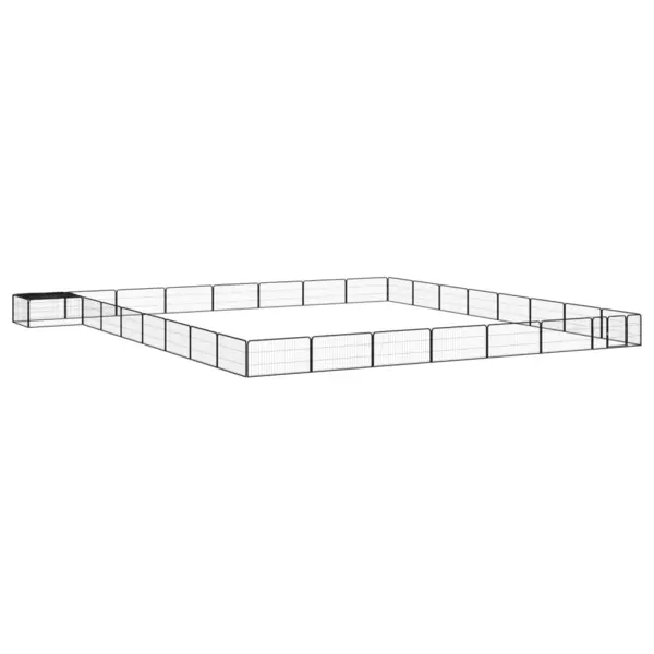 Gossi tarc caini 32 panouri negru 100x50 cm otel vopsit electrostatic