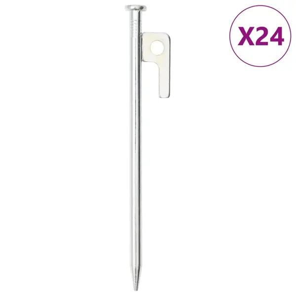 Gossi tarusi de cort, 24 buc., 20 cm, 9 mm, otel galvanizat