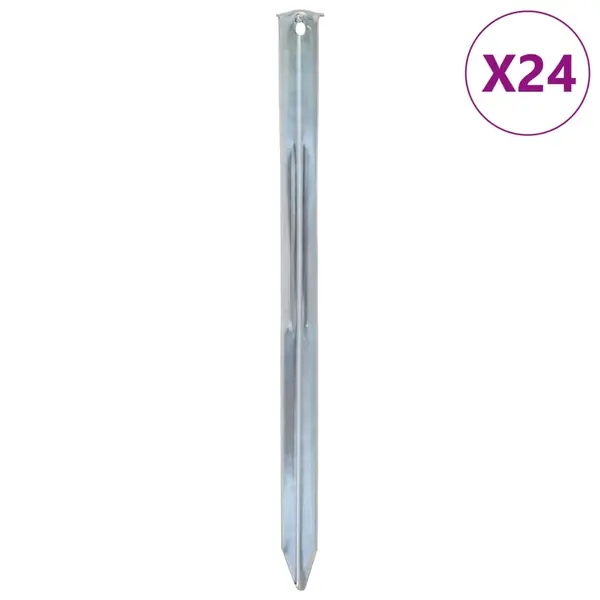 Gossi tarusi de cort, 24 buc., 30 cm, Ø20 mm, otel galvanizat