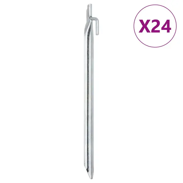 Gossi tarusi de cort 24 buc. forma v 29,5 cm Ø20 mm otel galvanizat