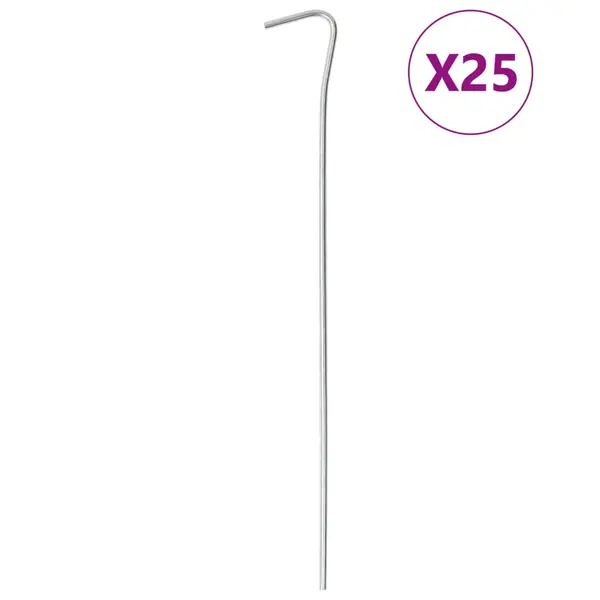 Gossi tarusi de cort, 25 buc., 23 cm, Ø3 mm, otel galvanizat