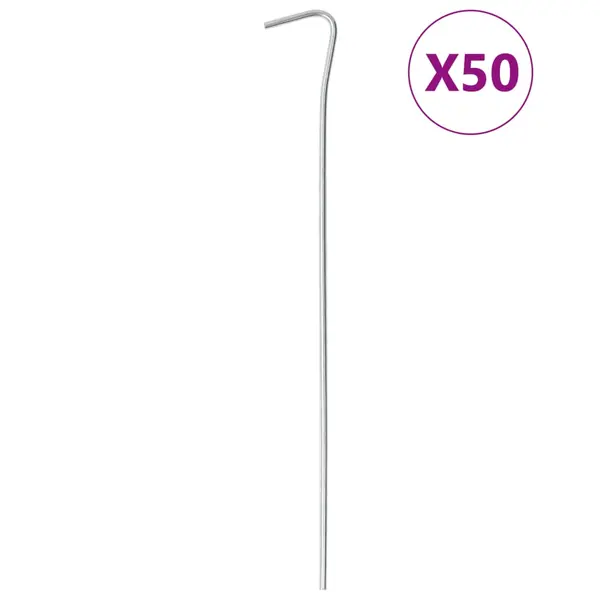 Gossi tarusi de cort, 50 buc., 23 cm, Ø3 mm, otel galvanizat