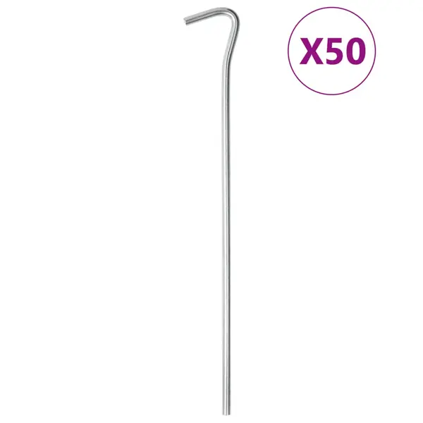 Gossi tarusi de cort, 50 buc., 23 cm, Ø5 mm, otel galvanizat