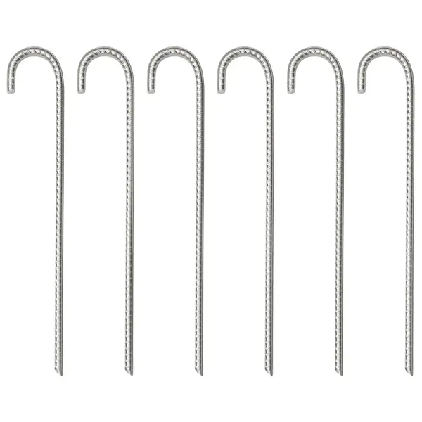 Gossi tarusi de cort, 6 buc., 37 cm, Ø10 mm, otel galvanizat