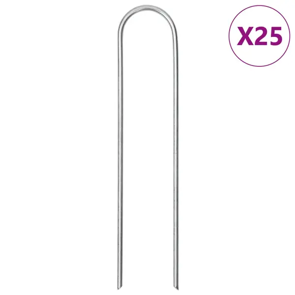 Gossi tarusi de pamant in forma de u 25 buc. 15x3,5cm otel galvanizat