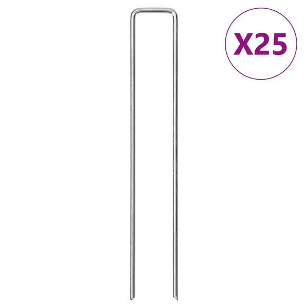 Gossi tarusi de pamant in forma de u 25 buc. 20x4 cm otel galvanizat