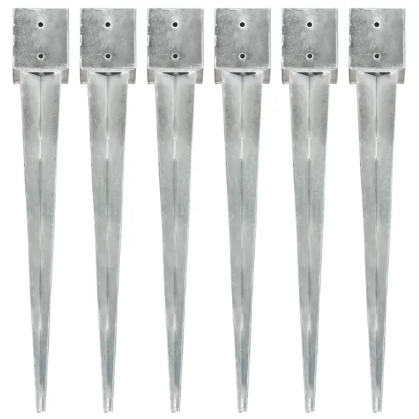 Gossi tarusi de sol, 6 buc., argintiu, 12x12x89 cm, otel galvanizat