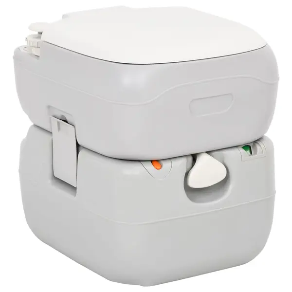 Gossi toaleta portabila de camping, gri si alb, 22+12 l, hdpe