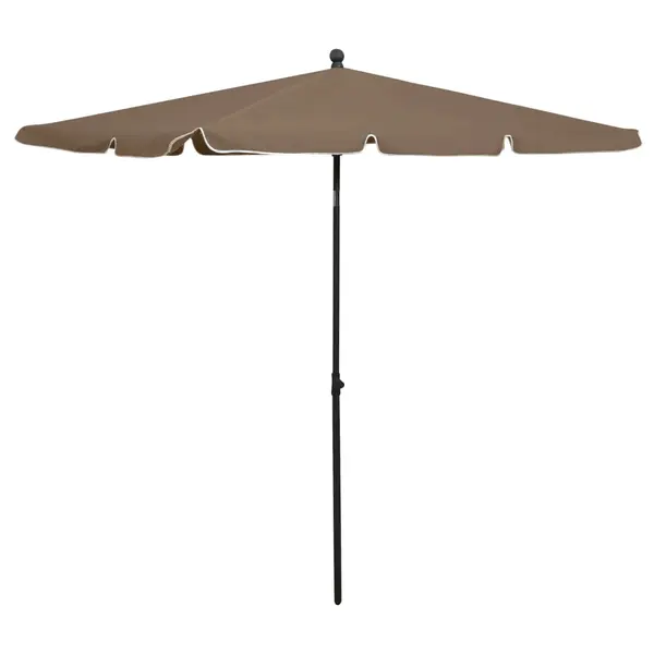 Gossi umbrela de gradina cu stalp, gri taupe, 210x140 cm