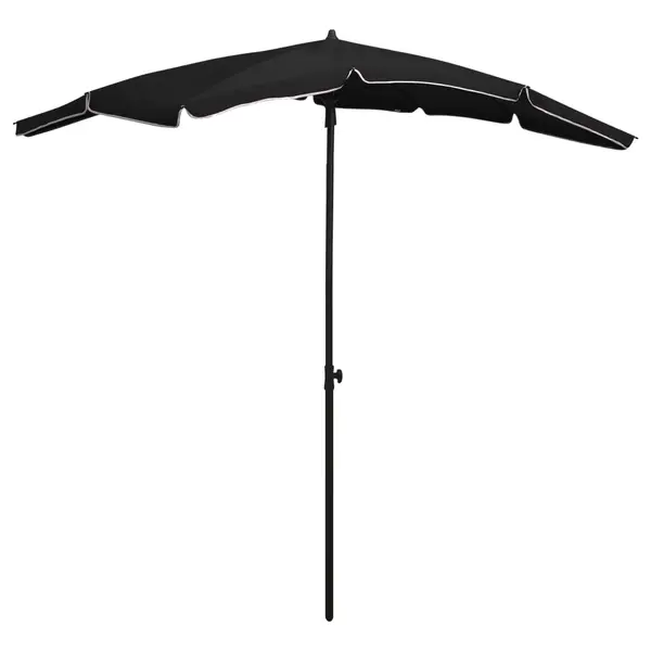 Gossi umbrela de gradina cu stalp, negru, 200x130 cm