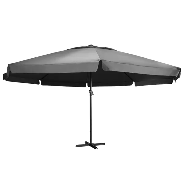 Gossi umbrela de soare de exterior, stalp aluminiu, antracit, 600 cm