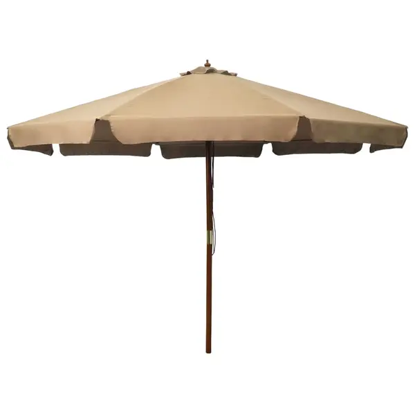 Gossi umbrela de soare de exterior, stalp din lemn, gri taupe, 330 cm