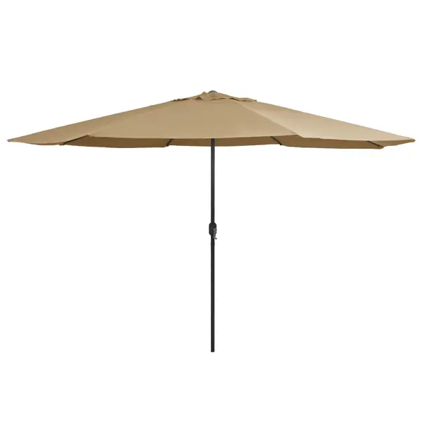 Gossi umbrela de soare de exterior, stalp metalic, gri taupe, 390 cm