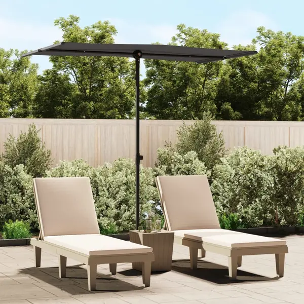 Gossi umbrela de soare exterior, stalp aluminiu, antracit, 180x110 cm