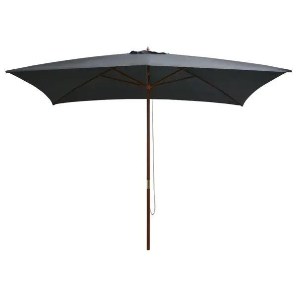 Gossi umbrela de soare exterior, stalp lemn, 200x300 cm, antracit