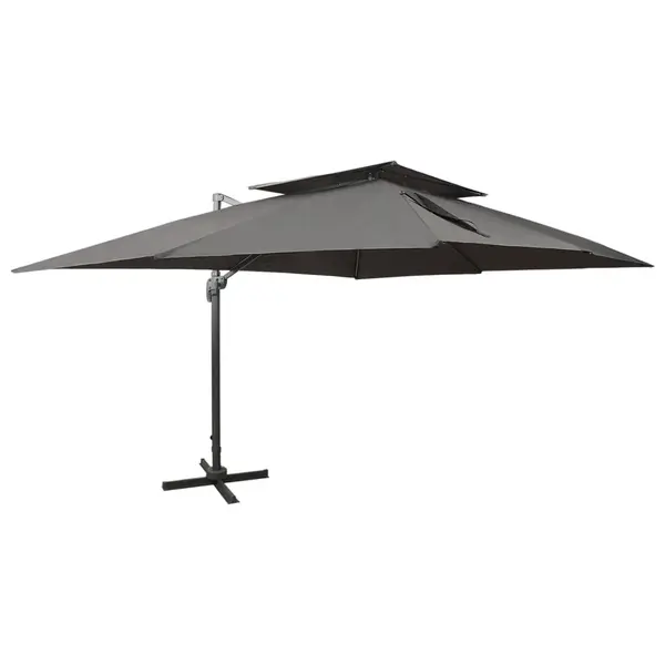 Gossi umbrela in consola cu invelis dublu, antracit, 400x300 cm