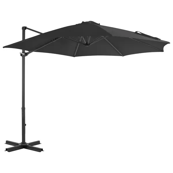 Gossi umbrela in consola cu stalp din aluminiu, antracit, 300 cm