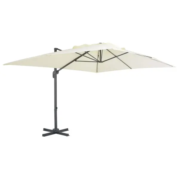 Gossi umbrela in consola cu stalp din aluminiu, nisipiu, 400x300 cm
