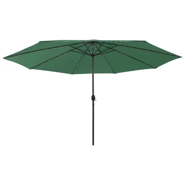Gossi umbrela soare de gradina cu led-uri, verde, 400 cm