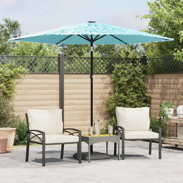 Gossi umbrela soare de gradina stalp din otel, albastru 268x268x226cm