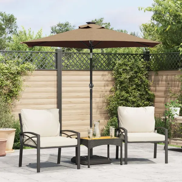Gossi umbrela soare de gradina stalp din otel, taupe, 225x225x212 cm