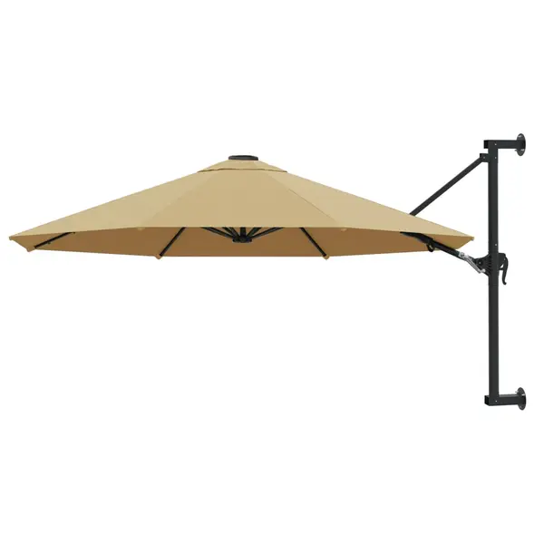 Gossi umbrela soare montaj pe perete tija metalica gri taupe 300 cm