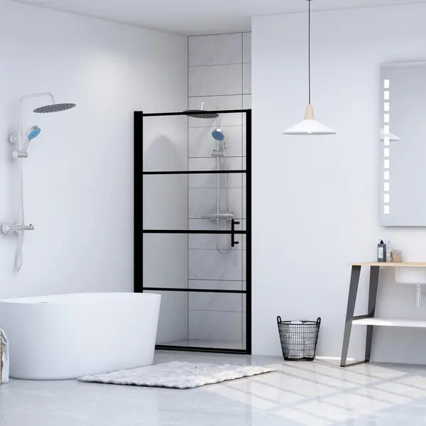 Gossi usa de dus, negru, 81 x 195 cm, sticla securizata