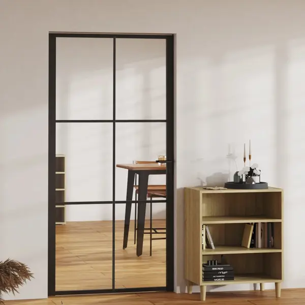 Gossi usa de interior, negru, 102,5x201,5 cm, sticla esg si aluminiu