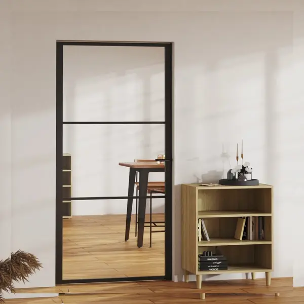 Gossi usa de interior, negru, 102,5x201,5 cm, sticla esg si aluminiu