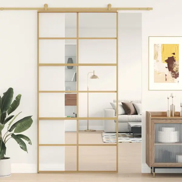 Gossi usa glisanta, auriu, 102,5x205 cm, sticla esg mata si aluminiu