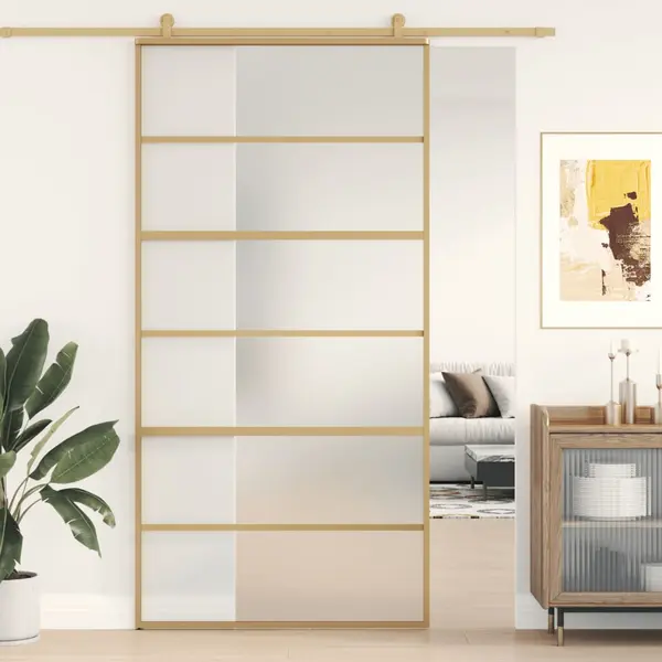 Gossi usa glisanta, auriu, 102,5x205 cm, sticla esg mata si aluminiu