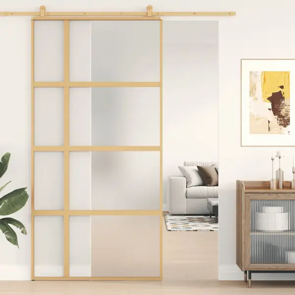 Gossi usa glisanta, auriu, 102,5x205 cm, sticla esg mata si aluminiu
