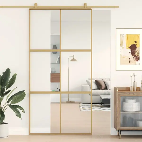 Gossi usa glisanta, auriu, 102,5x205 cm, sticla esg mata si aluminiu