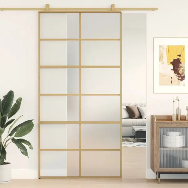 Gossi usa glisanta, auriu, 102,5x205 cm, sticla esg mata si aluminiu