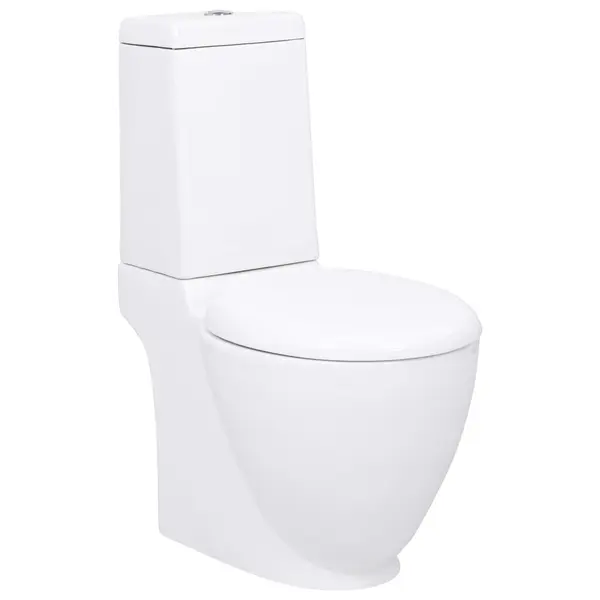 Gossi vas wc toaleta de baie, alb, ceramica, rotund, flux inferior