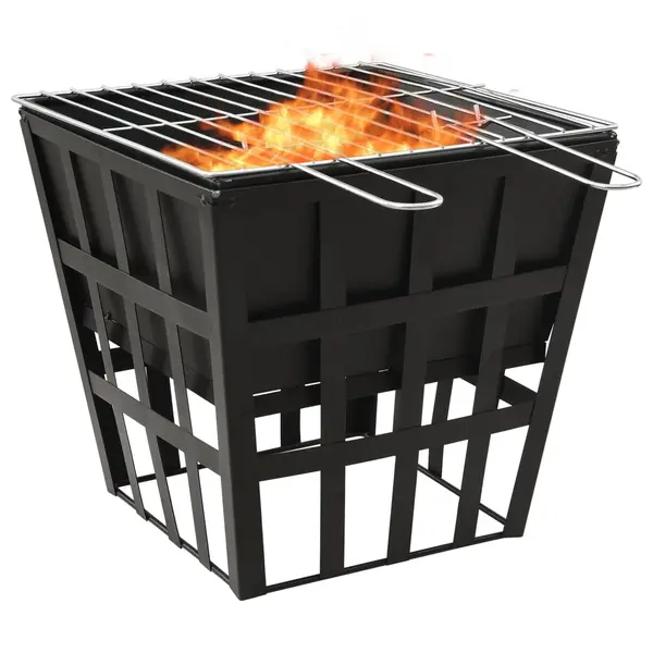Gossi vatra de foc 2-in-1 cu gratar, 34x34x48 cm, otel