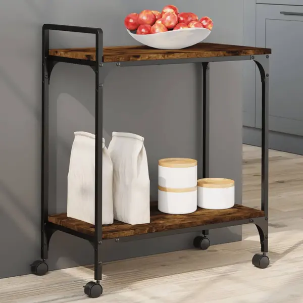 Gossicarucior de bucatarie stejar fumuriu60,5x31x72,5cm lemnprelucrat