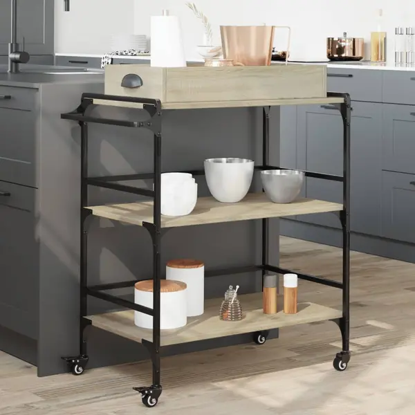 Gossicarucior de bucatarie stejar sonoma81,5x41x92,5cm lemn prelucrat
