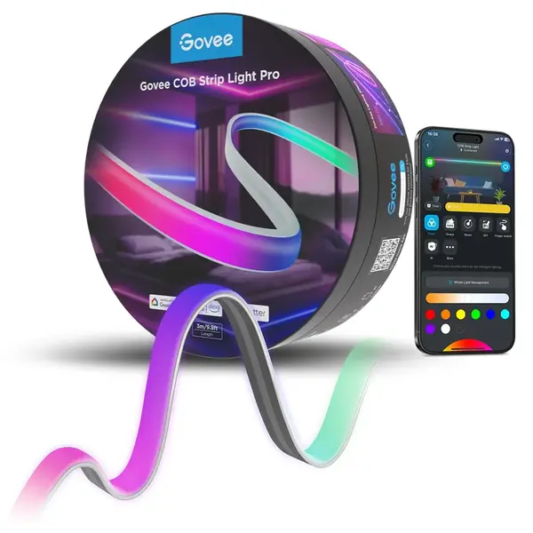 Govee Banda LED Govee COB H61E5 Pro, 3M, RGBIC+W, 1260 LEDs m, Alexa, Google Asistant, Matter, Bluetooth, Wi-Fi