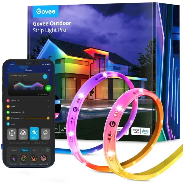 Govee Banda LED Profesionala Govee Phantasy H70A1, RGBICWW, IP65, Sincronizare Muzica, Wifi, 10m, Exterior