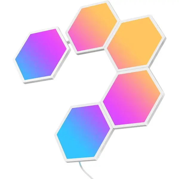 Govee Kit panouri luminoase LED Govee Govee Glide Hexa RGBIC, Sincronizare muzica, Wifi, 5 panouri, Alexa , Google Asistant