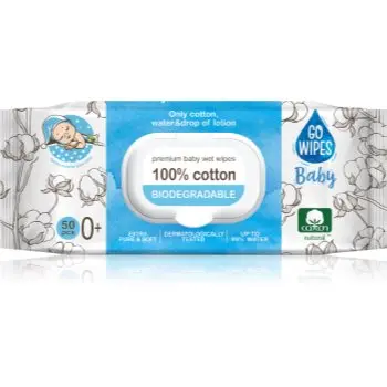 GoWipes Baby 100% Cotton Biodegradable servetele delicate pentru copii pentru piele sensibila