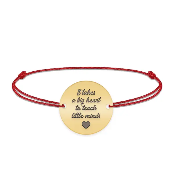 Graduatio - Bratara personalizata snur profesoara/invatatoare din argint 925 placat cu aur galben 24K