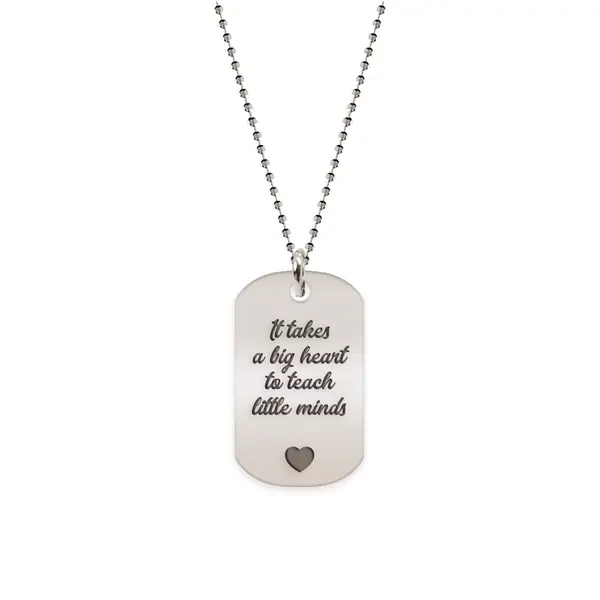 Graduatio - Colier personalizat dog tag profesor/invatator din argint 925