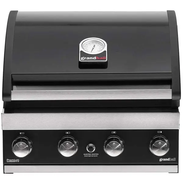 Grandhall Gratar pe gaz cu 4 arzatoare din inox, incastrabil, gratare din fonta, Grandhall Grandpro Premium GT4 K04000386A
