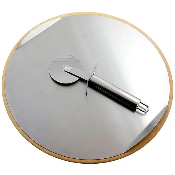 Grandhall Set pizza piatra 33 cm, foaie inox 31 cm si feliator Grandhall A06619033M
