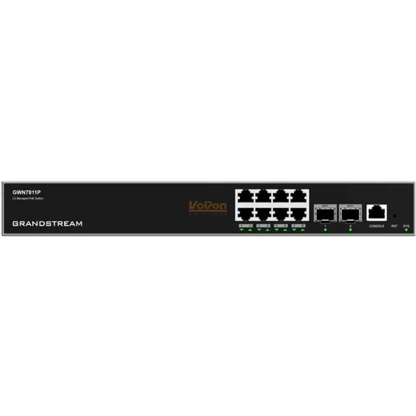 Grandstream Switch Grandstream GWN7811P, 8 porturi Gigabit PoE+, 2 porturi SFP+ 10G, Layer 3